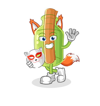 recommend clip art: message in a bottle with the fan character. cartoon mascot vector