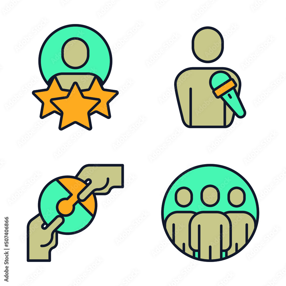 Poster head hunting set icon symbol template for graphic and web design collection logo vector illustration