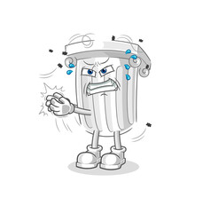roman pillar swat fly character. cartoon mascot vector