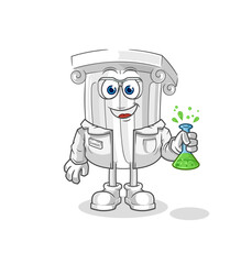roman pillar scientist character. cartoon mascot vector