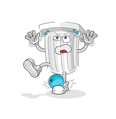 roman pillar hiten by bowling cartoon. cartoon mascot vector
