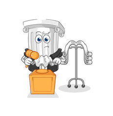 roman pillar judge holds gavel. character vector