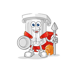 roman pillar spartan character. cartoon mascot vector