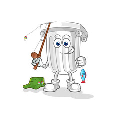 roman pillar fisherman illustration. character vector