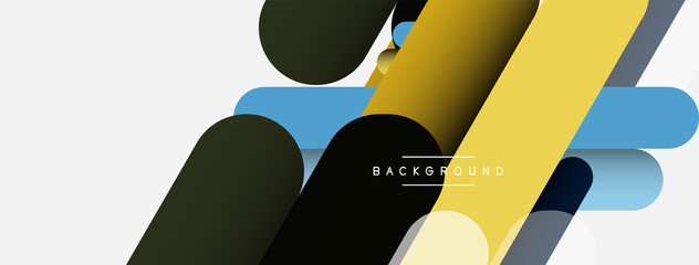 Overlapping round shapes and lines background. Vector illustration for wallpaper banner background or landing page