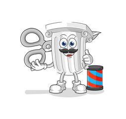 roman pillar barber cartoon. cartoon mascot vector
