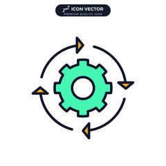 workflow icon symbol template for graphic and web design collection logo vector illustration