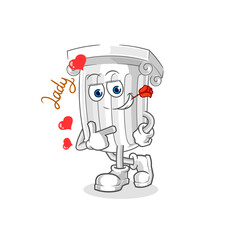 roman pillar flirting illustration. character vector