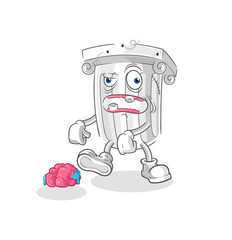 roman pillar zombie character.mascot vector