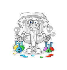 roman pillar mad scientist illustration. character vector