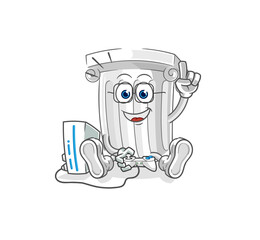 roman pillar playing video games. cartoon character