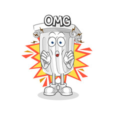 roman pillar Oh my God vector. cartoon character