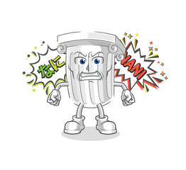 roman pillar anime angry vector. cartoon character