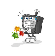 walkie talkie refuse viruses cartoon. cartoon mascot vector