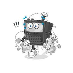 walkie talkie running illustration. character vector