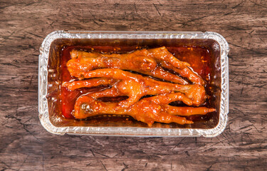 Chicken feet in a lunch box