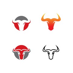 Bull logo template vector icon set