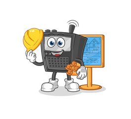walkie talkie Architect illustration. character vector