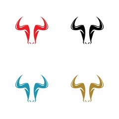 Bull logo template vector icon set