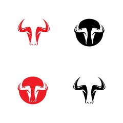 Bull logo template vector icon set
