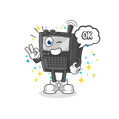 walkie talkie agree mascot. cartoon vector
