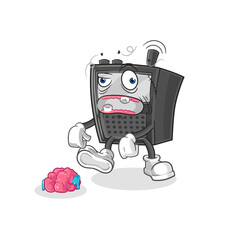 walkie talkie zombie character.mascot vector