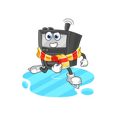 walkie talkie ice skiing cartoon. character mascot vector