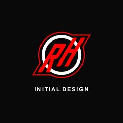 Monogram RH logo circle line, simple and clean esport logo design © Abdul