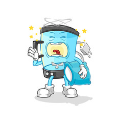 blender yawn character. cartoon mascot vector
