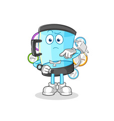 blender with wristwatch cartoon. cartoon mascot vector