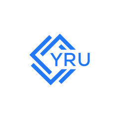 YRU Flat accounting logo design on white  background. YRU creative initials Growth graph letter logo concept. YRU business finance logo design.