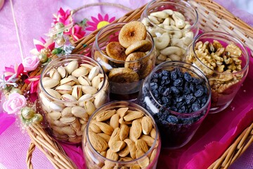Mixed dry fruits, Nuts and Dry Fruits, Healthy snack - mix of organic nuts and dry fruits.