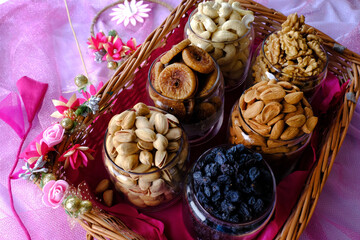 Mixed dry fruits, Nuts and Dry Fruits, Healthy snack - mix of organic nuts and dry fruits.