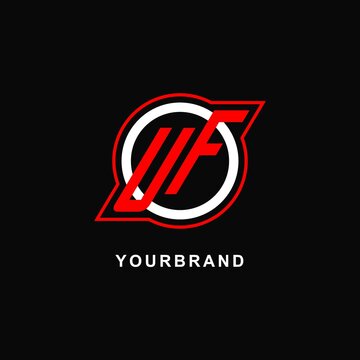 Monogram UF logo circle line, simple and clean esport logo design