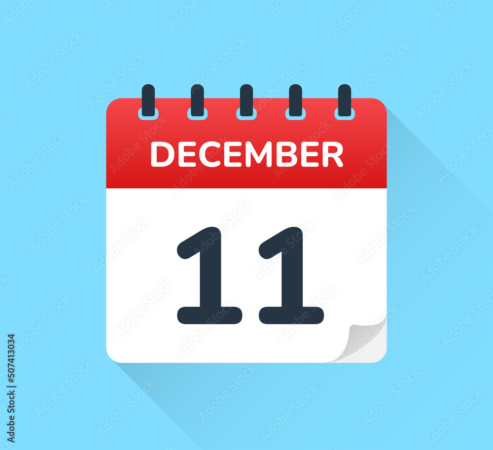 Poster december 11. vector flat design of daily calendar icon. date and day of the year.