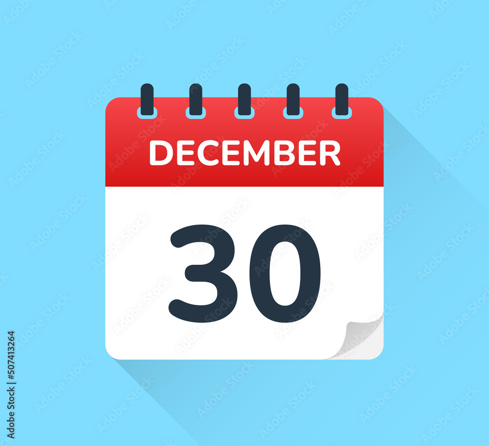 Poster december 30 calendar - schedule an appointment vector design template