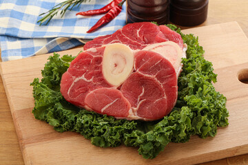 Raw ossobuco beef meat for cooking