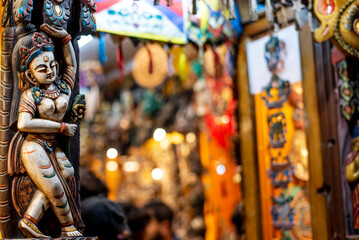 Wooden sculpture of young girl is placed publicly to see every one