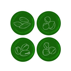 Nuts. Migdal, hazelnut, pistachio.