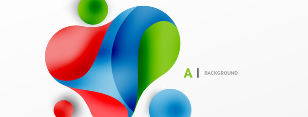 Geometric round shapes and circles abstract background. Wallpaper for concept of AI technology, blockchain, communication, 5G, science, business