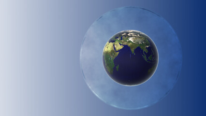 Earth with ozone layer depletion	