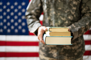 Young Student Soldier In Uniform