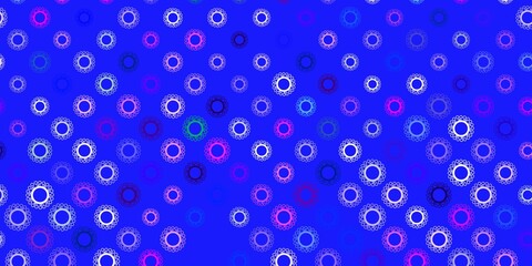 Dark multicolor vector template with flu signs.