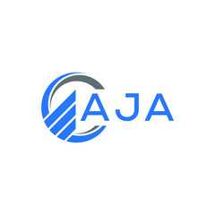 AJA Flat accounting logo design on white  background. AJA creative initials Growth graph letter logo concept. AJA business finance logo design.
