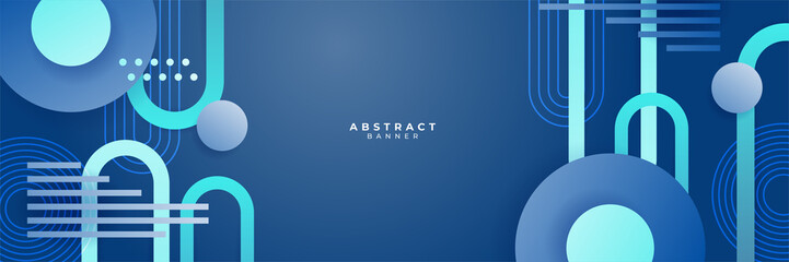 Blue abstract banner background