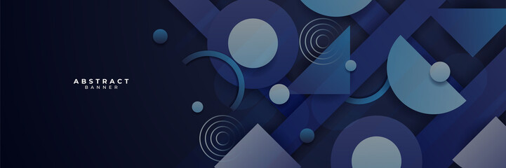 Dark blue abstract banner background