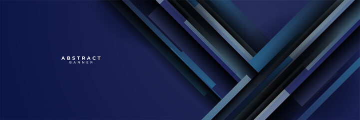 Dark blue abstract banner background