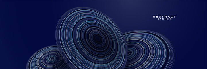 Dark blue abstract banner background