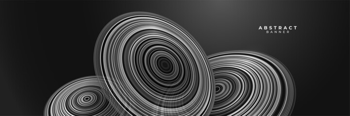 Black abstract banner background