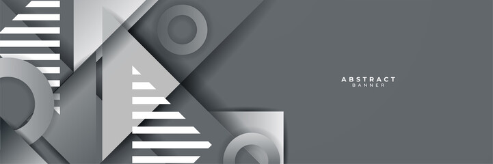 Grey gray black abstract banner background